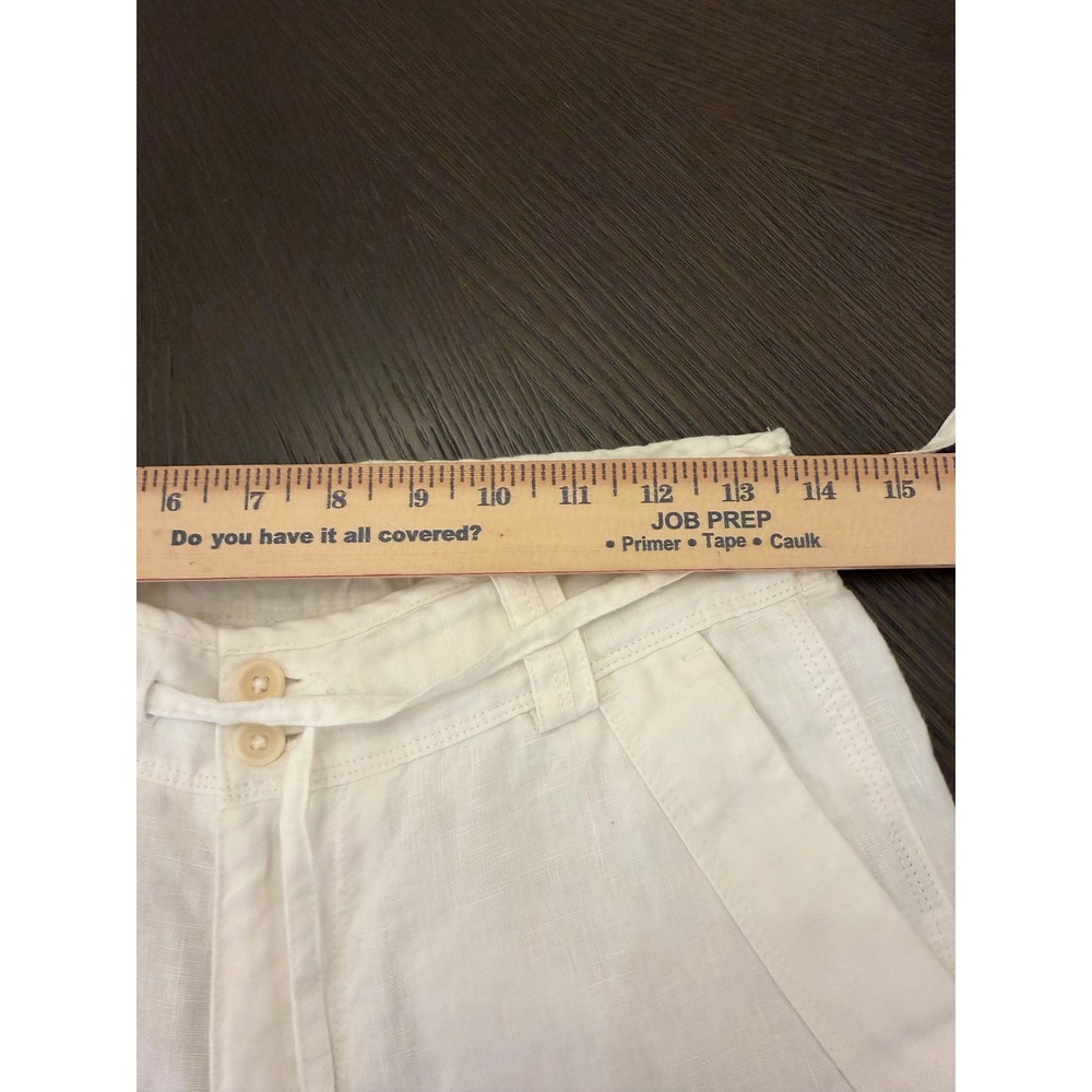 Lauren Ralph Lauren Petite White 100% Linen Wide Leg Drawstring Pants 4P - Picture 9 of 9